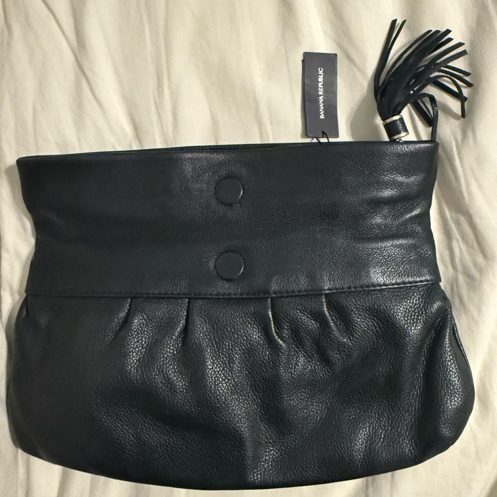 Banana Republic Midnight Leather Wristlet